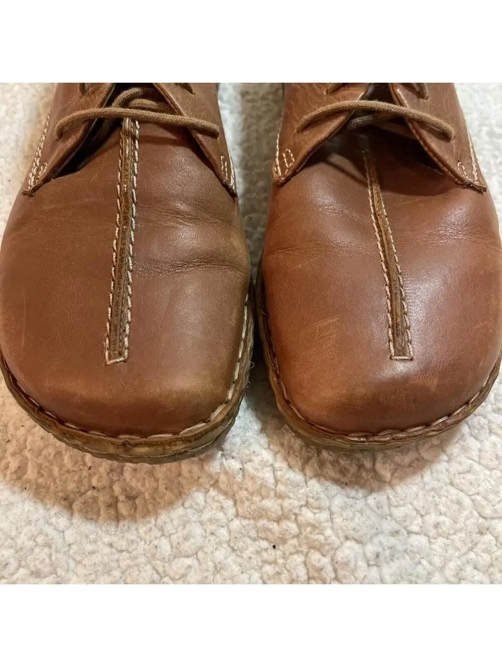 Josef Seibel Brown Leather Lace-Up Casual Shoes